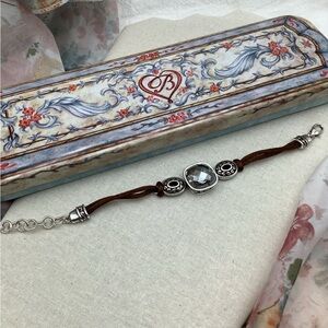 Brighton Venus Rising Smoke And Umber  Silver Bracelet in Tin